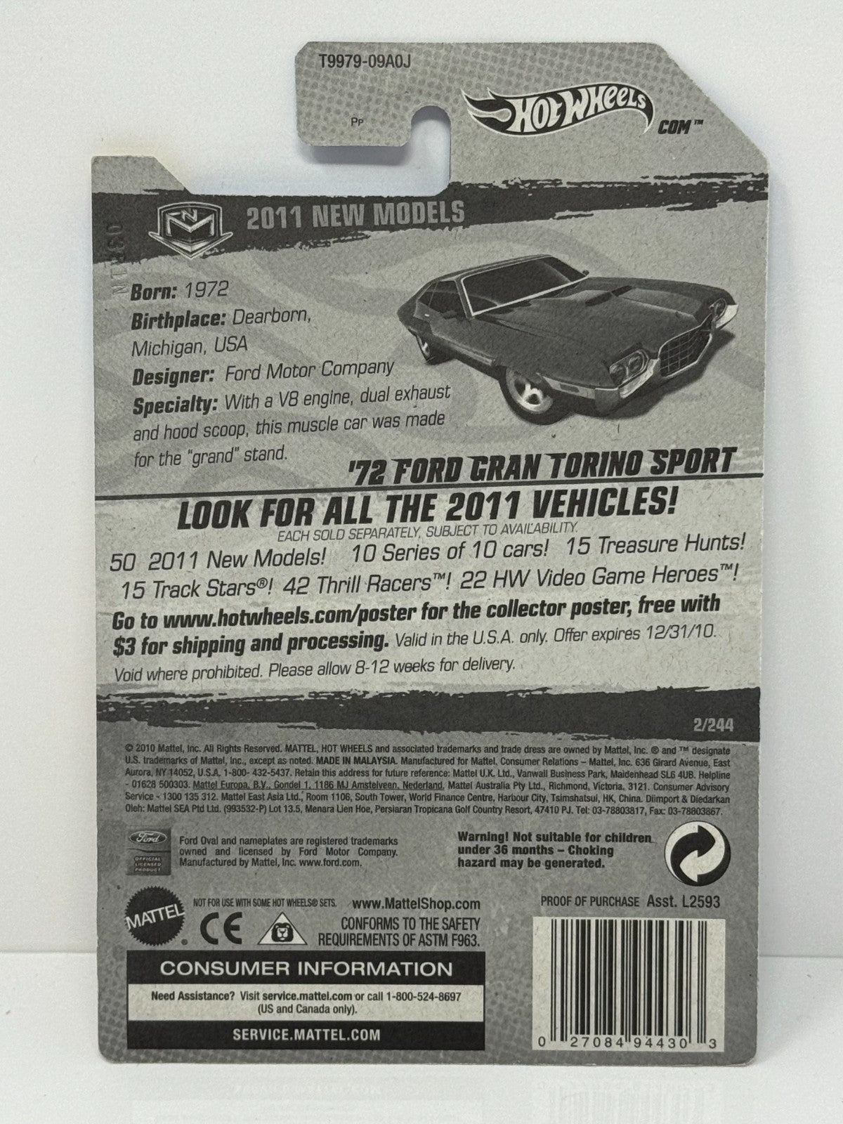 Hot Wheels New Models 1972 Ford Gran Torino Sport 1:64 Diecast Factory Sealed