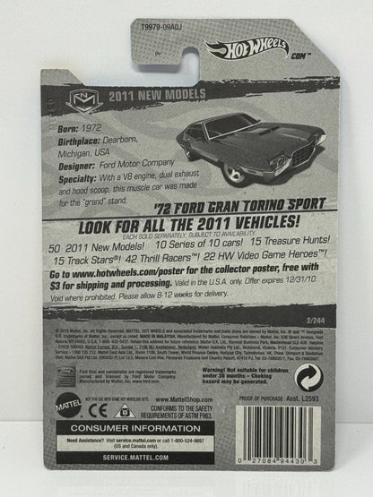 Hot Wheels New Models 1972 Ford Gran Torino Sport 1:64 Diecast Factory Sealed