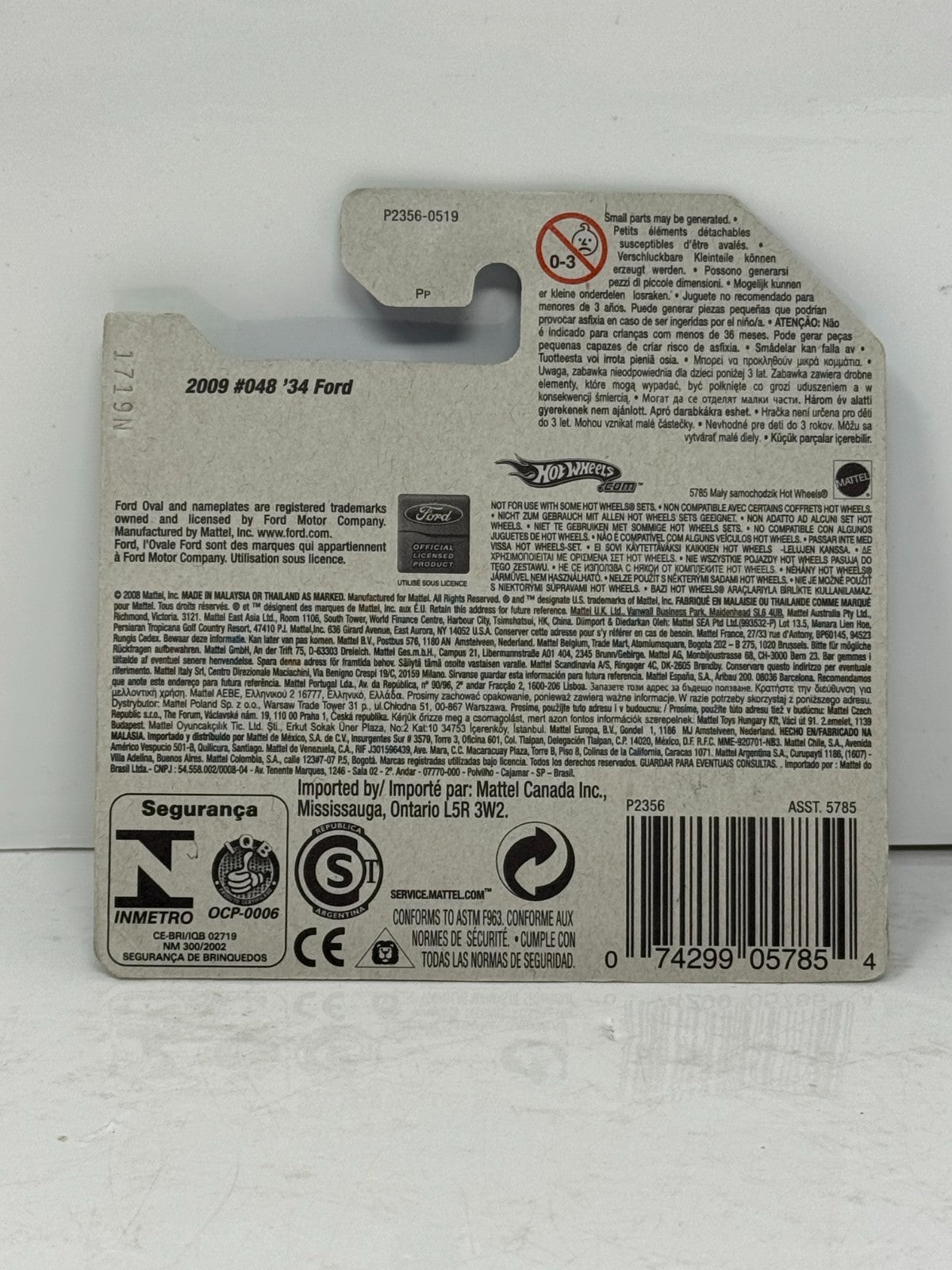 Hot Wheels Treasure Hunt T-Hunt 1934 Ford 1:64 Diecast Short Card
