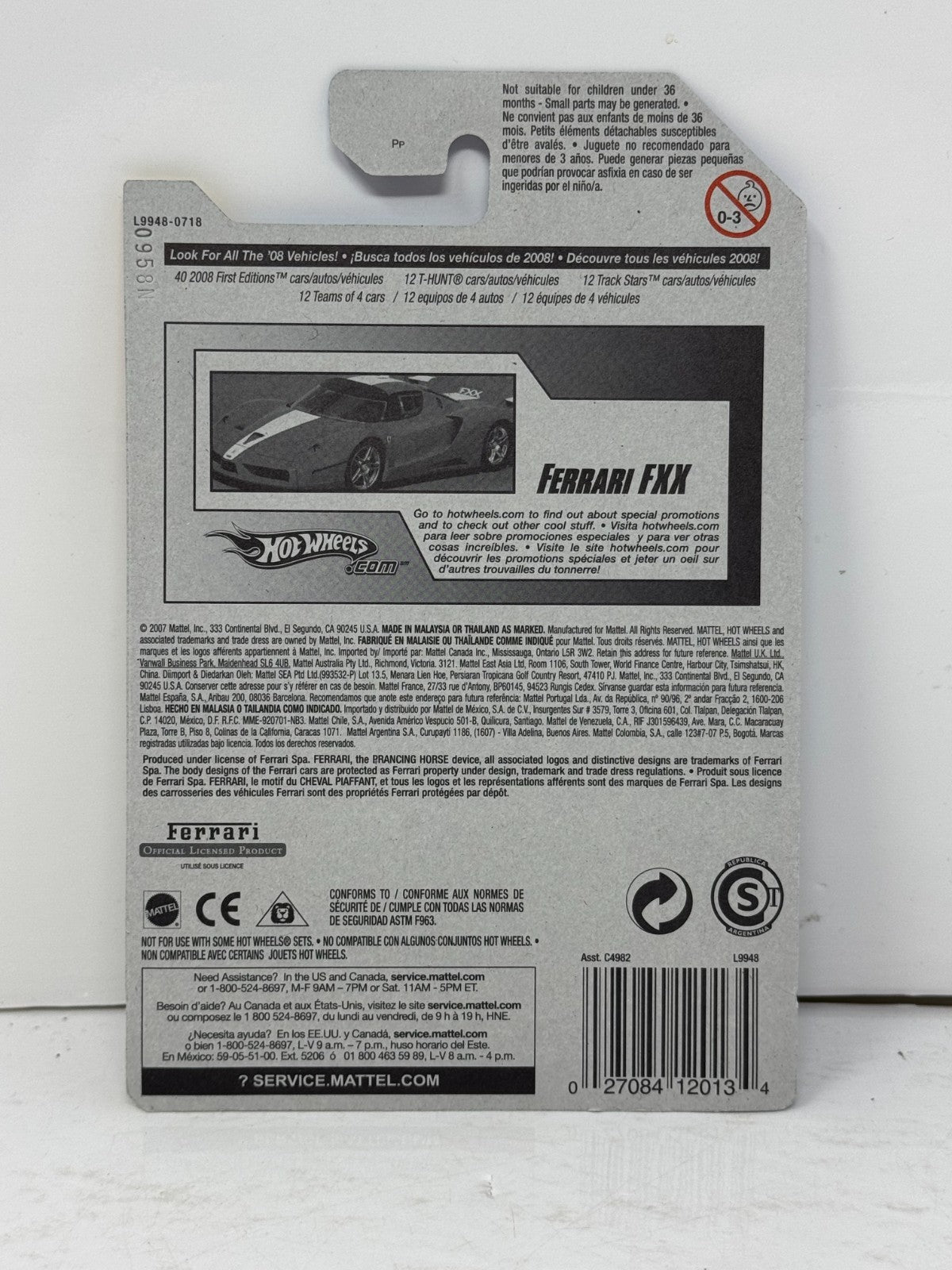 Hot Wheels 2008 First Editions Ferrari FXX 1:64 Diecast