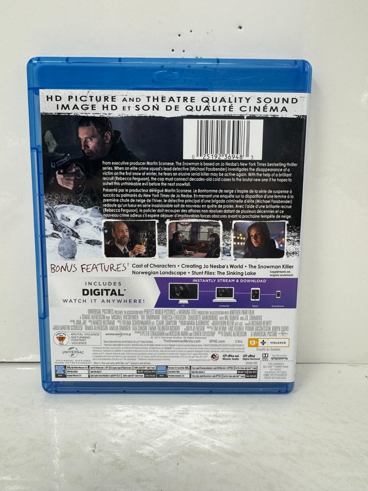 The Snowman (Blu-ray) Michael Fassbender Crime Thriller