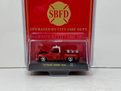 M2 Machines Chief "Low Flame" SBFD 1976 Chevrolet Scottsdale Custom 1:64 Diecast