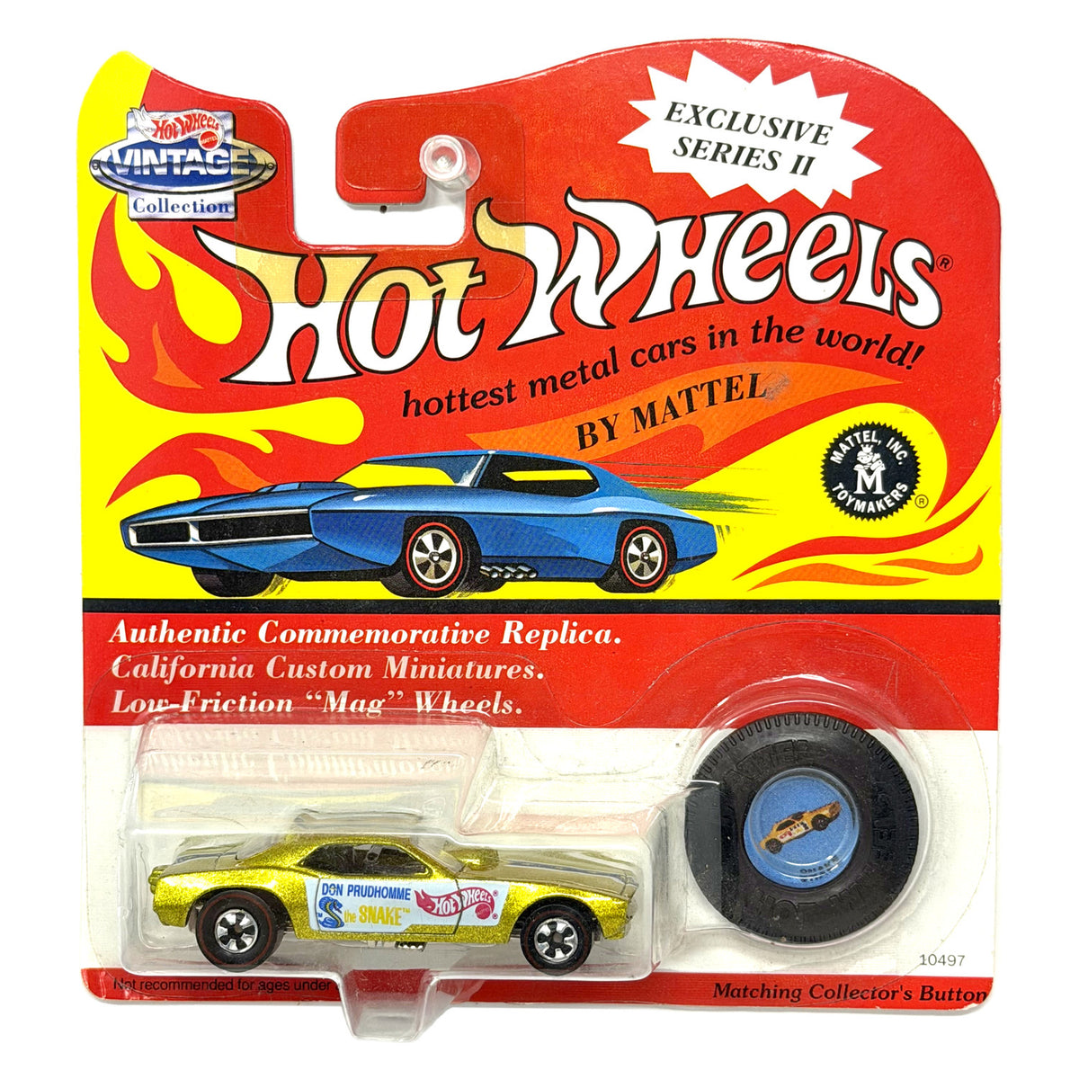 Hot Wheels Vintage Series II Don Prudhomme Snake 1:64 Diecast w/ Button