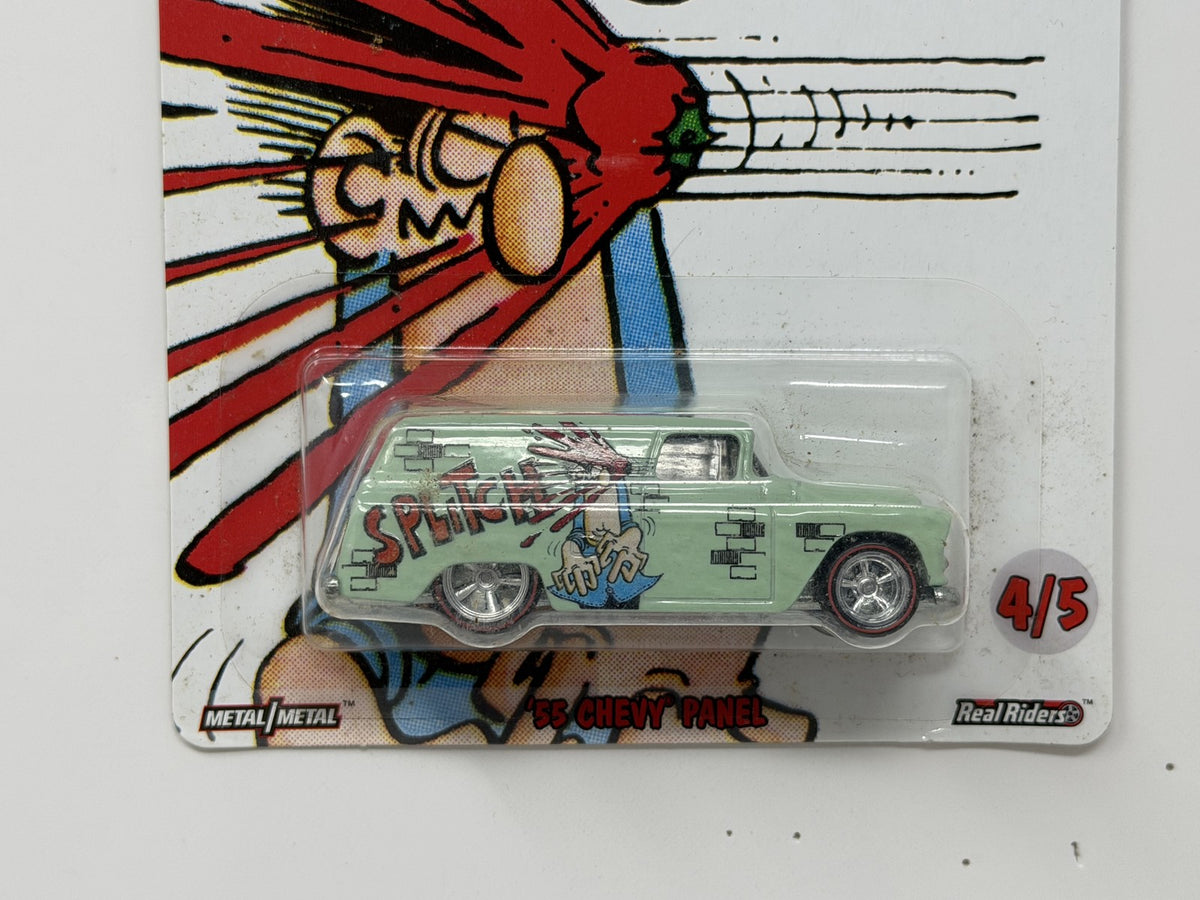 Hot Wheels MAD 1955 Chevy Panel Splitch 1:64 Diecast Real Riders
