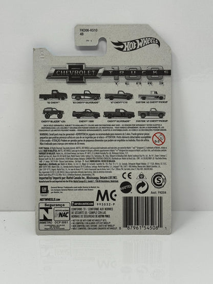 Hot Wheels Chevrolet Trucks 100 Years Custom 1962 Chevy Pickup 1:64 Diecast