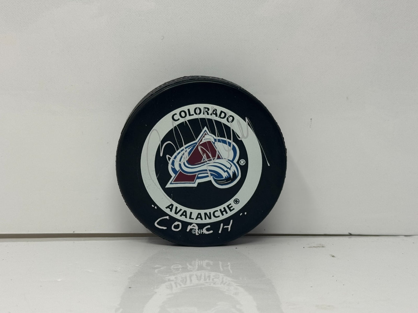 Bob Hartley Colorado Avalanche Signed NHL Autograph Puck Silver Auto