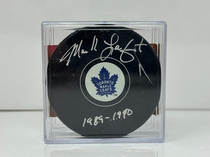 Mark Laforest Toronto Maple Leafs Signed NHL Autograph Puck Silver Auto