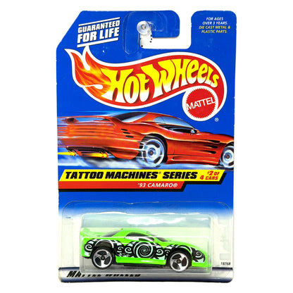 Hot Wheels Tattoo Machines Series 1993 Chevrolet Camaro 1:64 Diecast Green