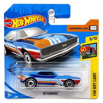 Hot Wheels HW Art Cars 1967 Chevrolet Camaro 1:64 Diecast Blue Short Card