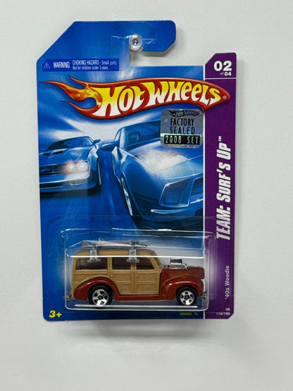 Hot Wheels Team Surf’s Up 1940s Woodie 1:64 Diecast Factory Sealed