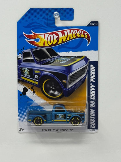 Hot Wheels HW City Works '12 Custom 1969 Chevy Pickup 1:64 Diecast