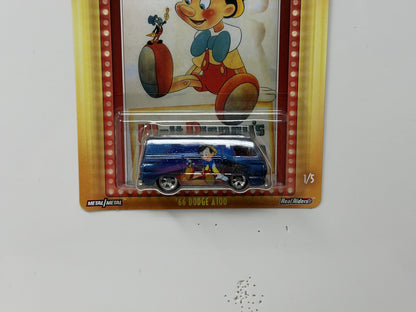 Hot Wheels Premium Disney Pinocchio 1966 Dodge A100 1:64 Diecast Real Riders