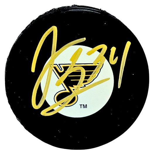 Jake Allen St. Louis Blues Signed NHL Autograph Puck Gold Auto