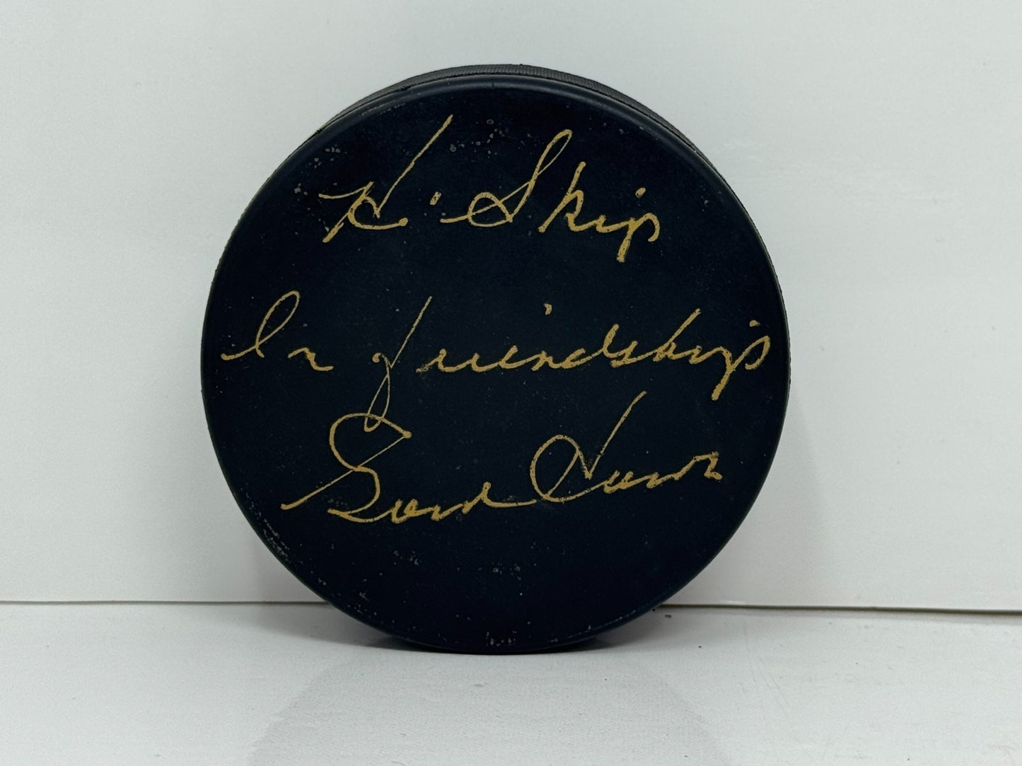 Gordie Howe Signed NHL Autograph Puck Gold Auto