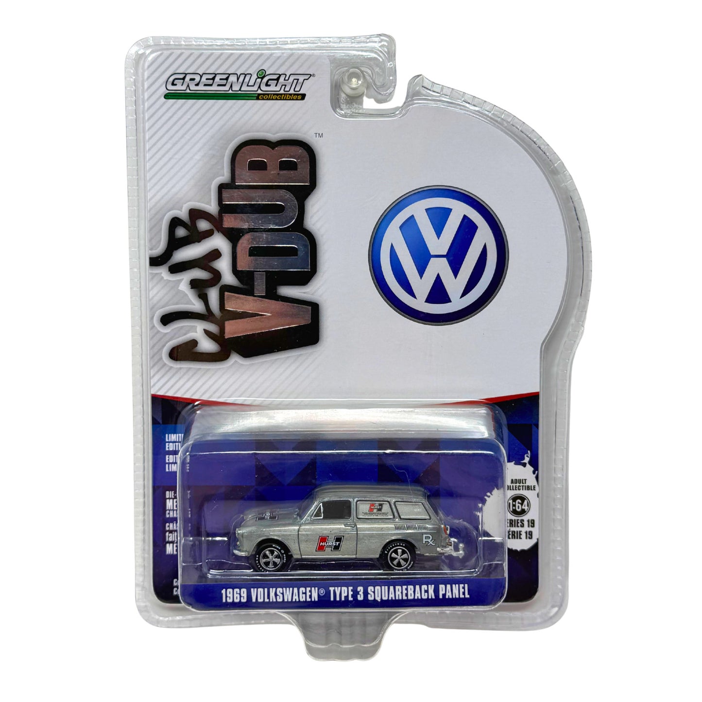 Greenlight 1969 Volkswagen Squareback Panel Club V-Dub  RAW CHASE 1:64 Diecast
