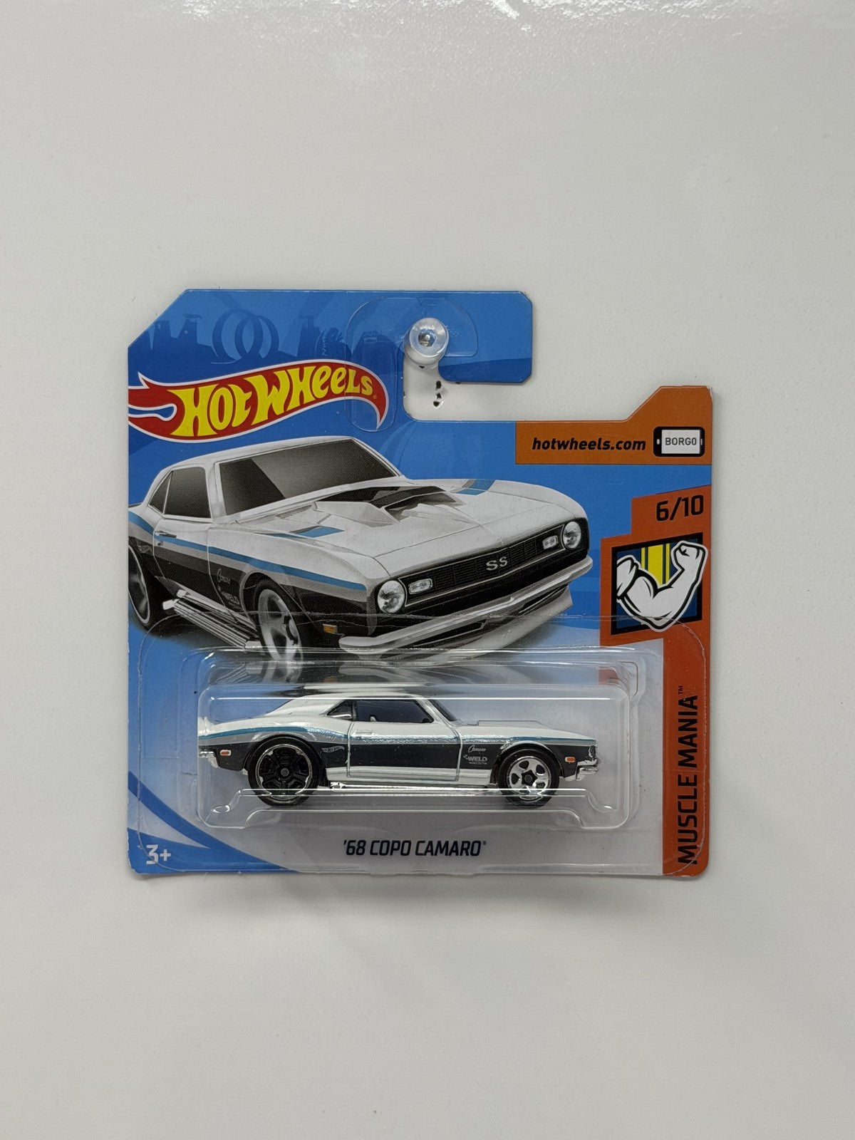 Hot Wheels Muscle Mania 1968 COPO Camaro 1:64 Diecast White Short Card
