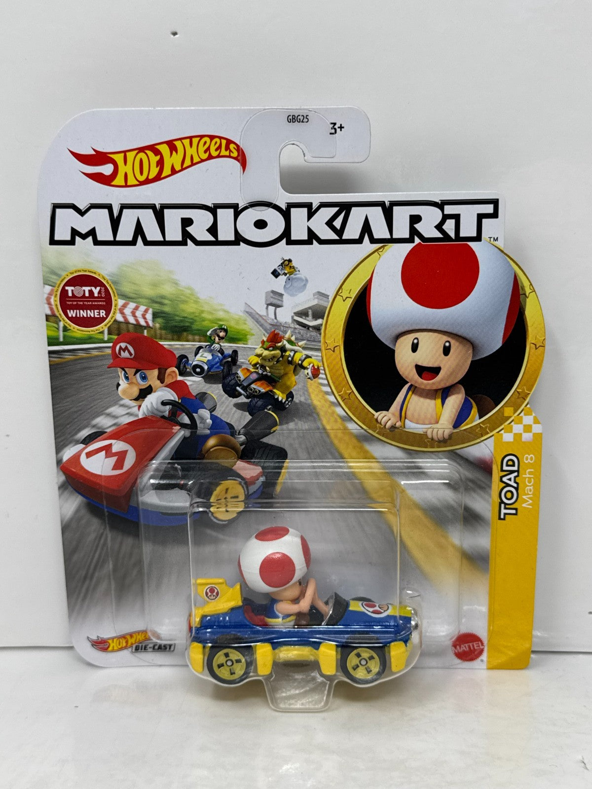 Hot Wheels Mario Kart Toad Mach 8 1:64 Diecast