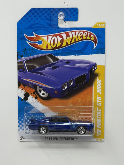 Hot Wheels 2011 HW Premiere 1970 Pontiac GTO Judge 1:64 Diecast Blue