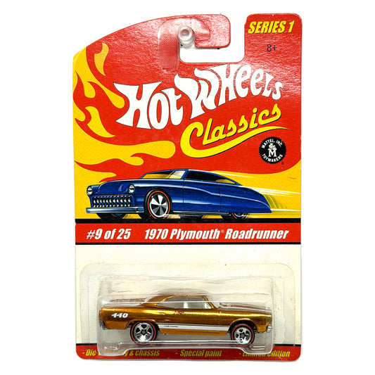 Hot Wheels Classics Series 1 1970 Plymouth Roadrunner 1:64 Diecast Gold