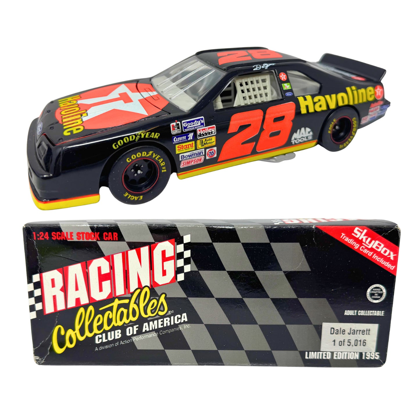 Action NASCAR Dale Jarrett #28 Havoline 1995 Ford Thunderbired 1:24 Diecast