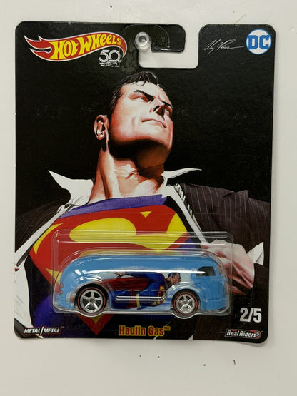 Hot Wheels DC Alex Ross Superman Haulin' Gas 1:64 Diecast Real Riders