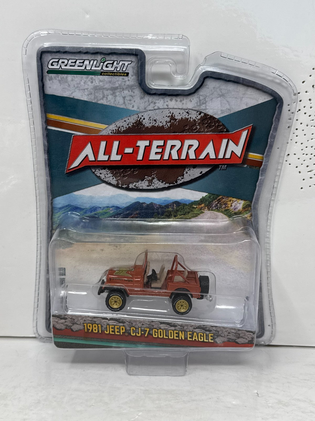 Greenlight All-Terrain 1981 Jeep CJ-7 Golden Eagle 1:64 Diecast