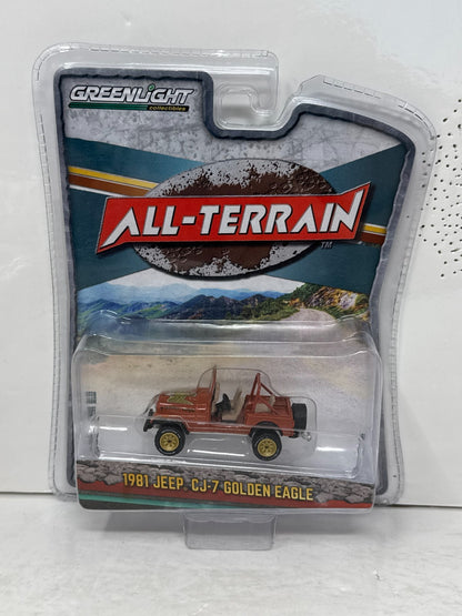 Greenlight All-Terrain 1981 Jeep CJ-7 Golden Eagle 1:64 Diecast
