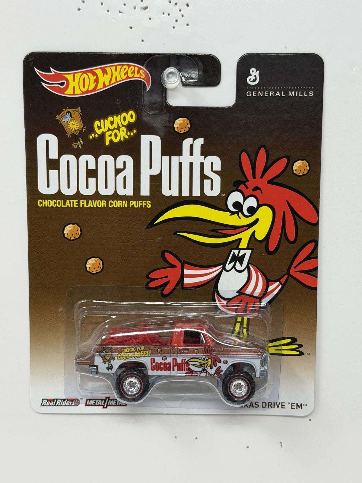 Hot Wheels General Mills Cocoa Puffs Texas Drive 'Em 1:64 Diecast Real Riders