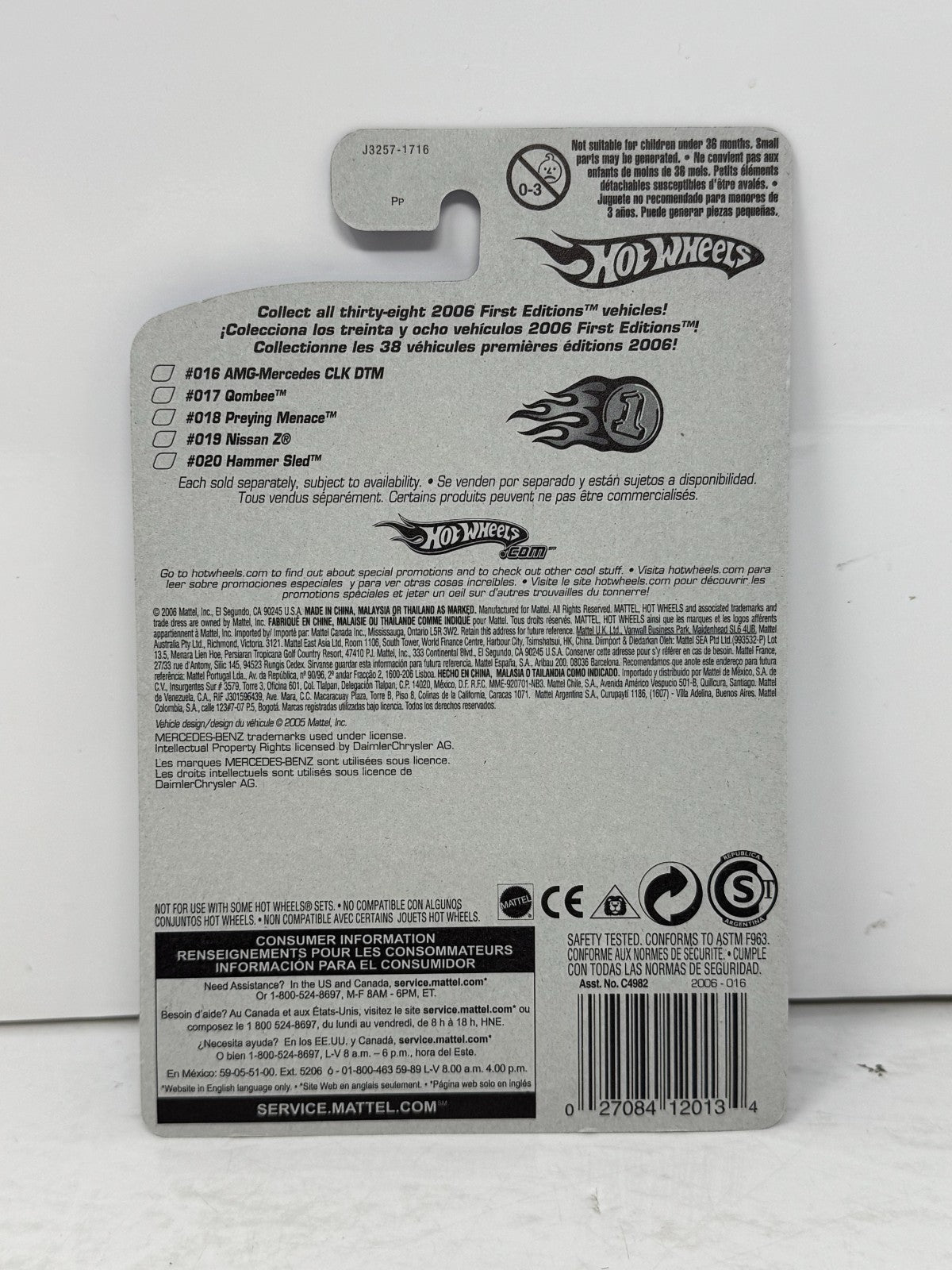 Hot Wheels 2006 AMG Mercedes CLK DTM 1:64 Diecast Silver