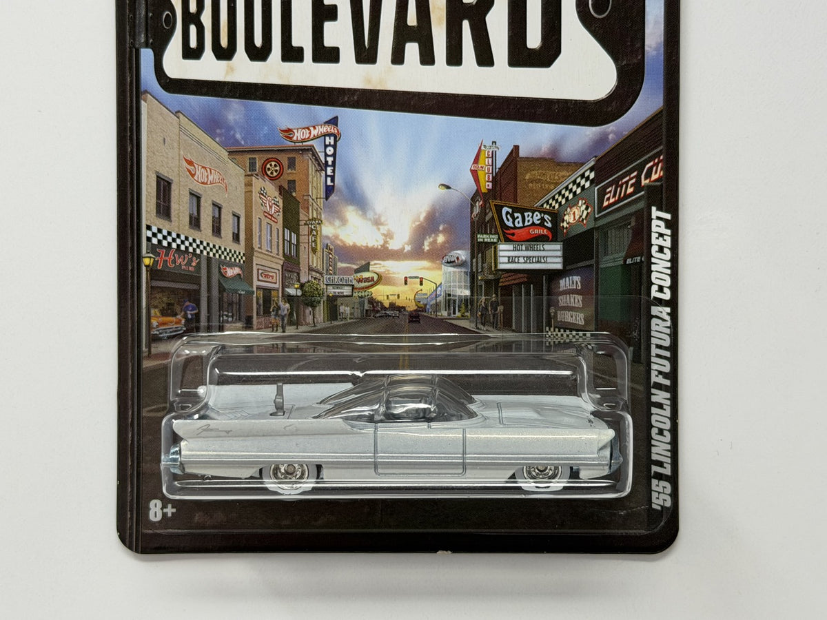 Hot Wheels Boulevard 1955 Lincoln Futura Concept 1:64 Diecast Real Riders White