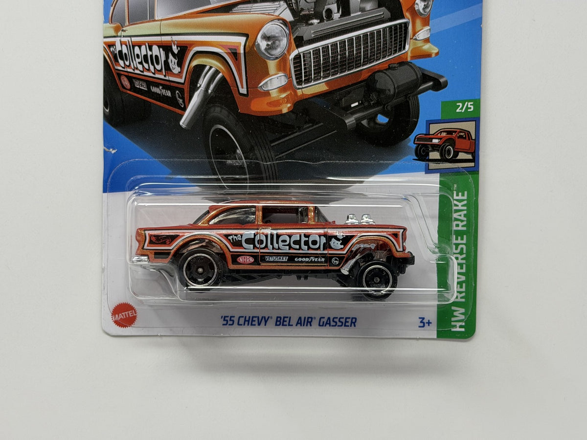 Hot Wheels HW Reverse Rake 1955 Chevy Bel Air Gasser Orange 1:64 Diecast