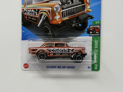 Hot Wheels HW Reverse Rake 1955 Chevy Bel Air Gasser Orange 1:64 Diecast