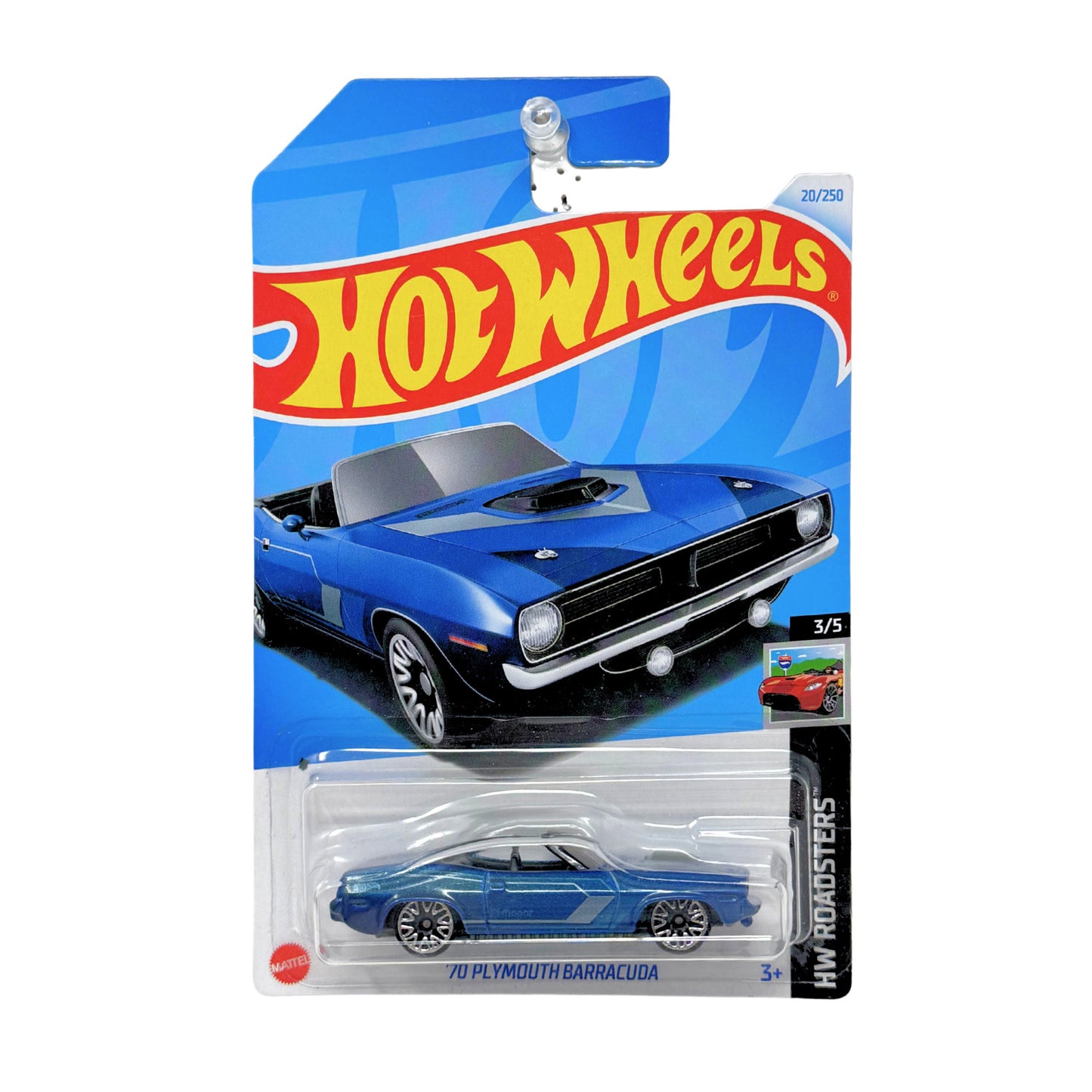 Hot Wheels Roadsters 1970 Plymouth Barracuda Convertible 1:64 Diecast Blue