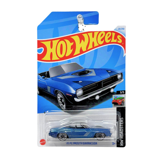 Hot Wheels Roadsters 1970 Plymouth Barracuda Convertible 1:64 Diecast Blue