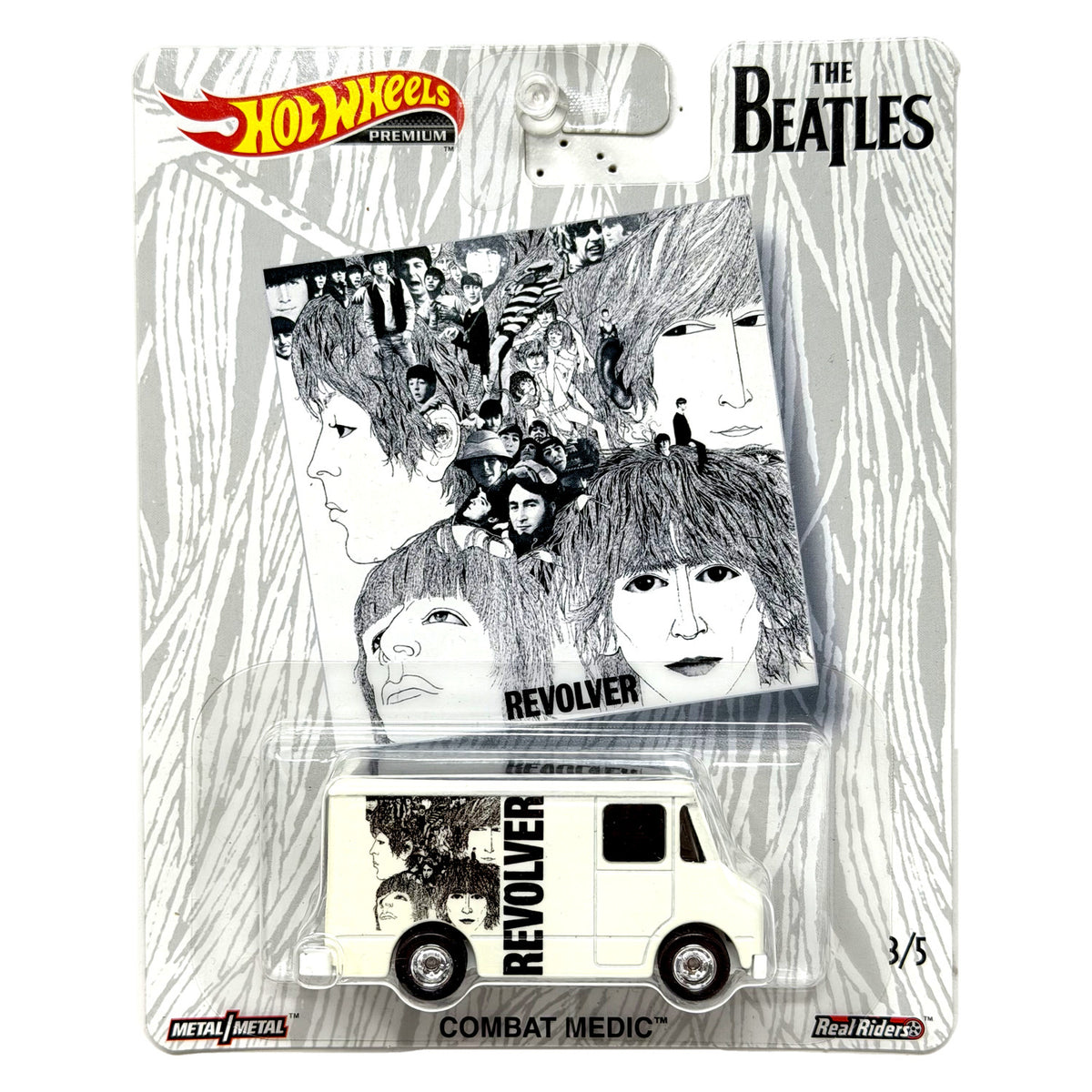 Hot Wheels Premium Beatles Revolver Combat Medic 1:64 Diecast Real Riders
