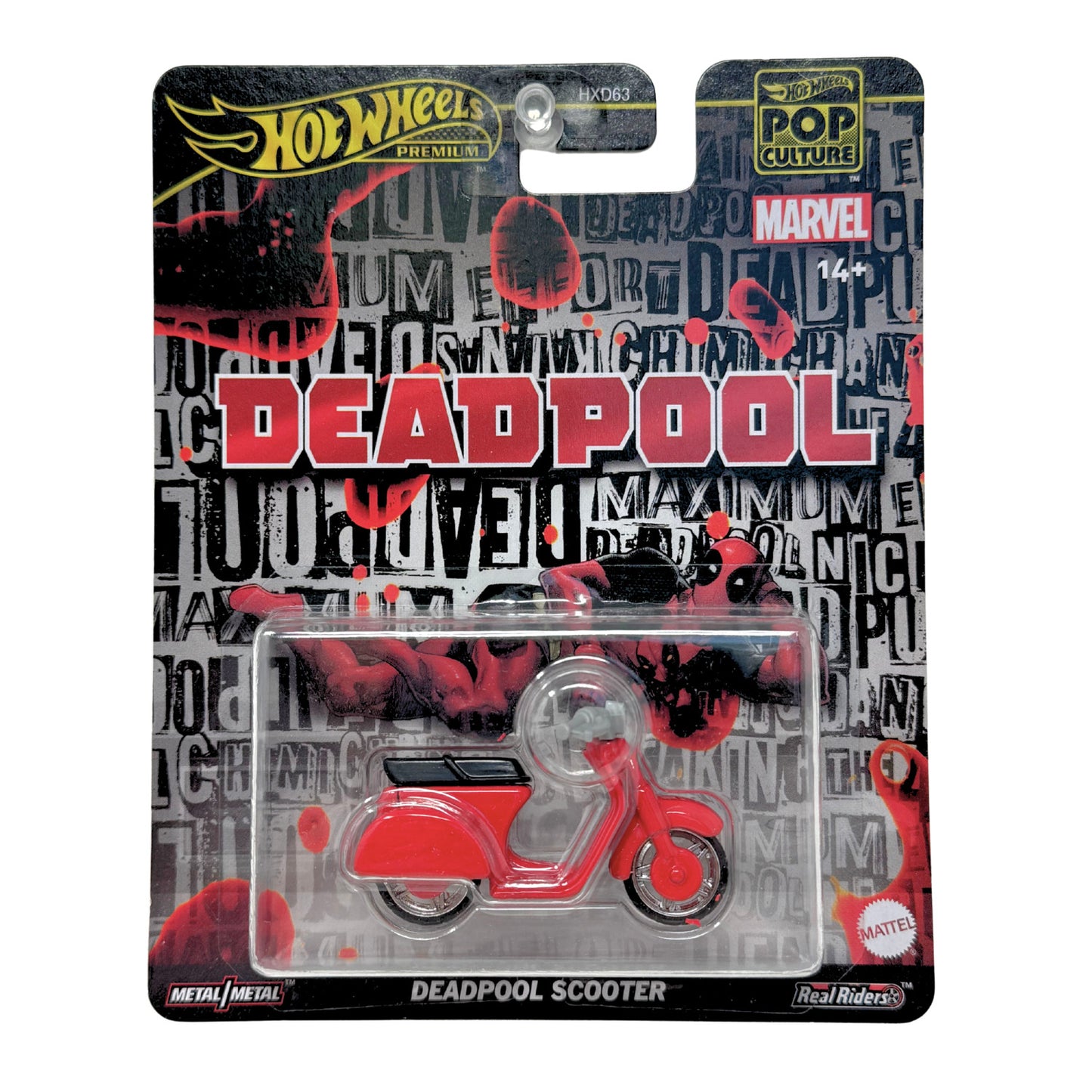 Hot Wheels Premium Marvel Deadpool Scooter 1:64 Diecast