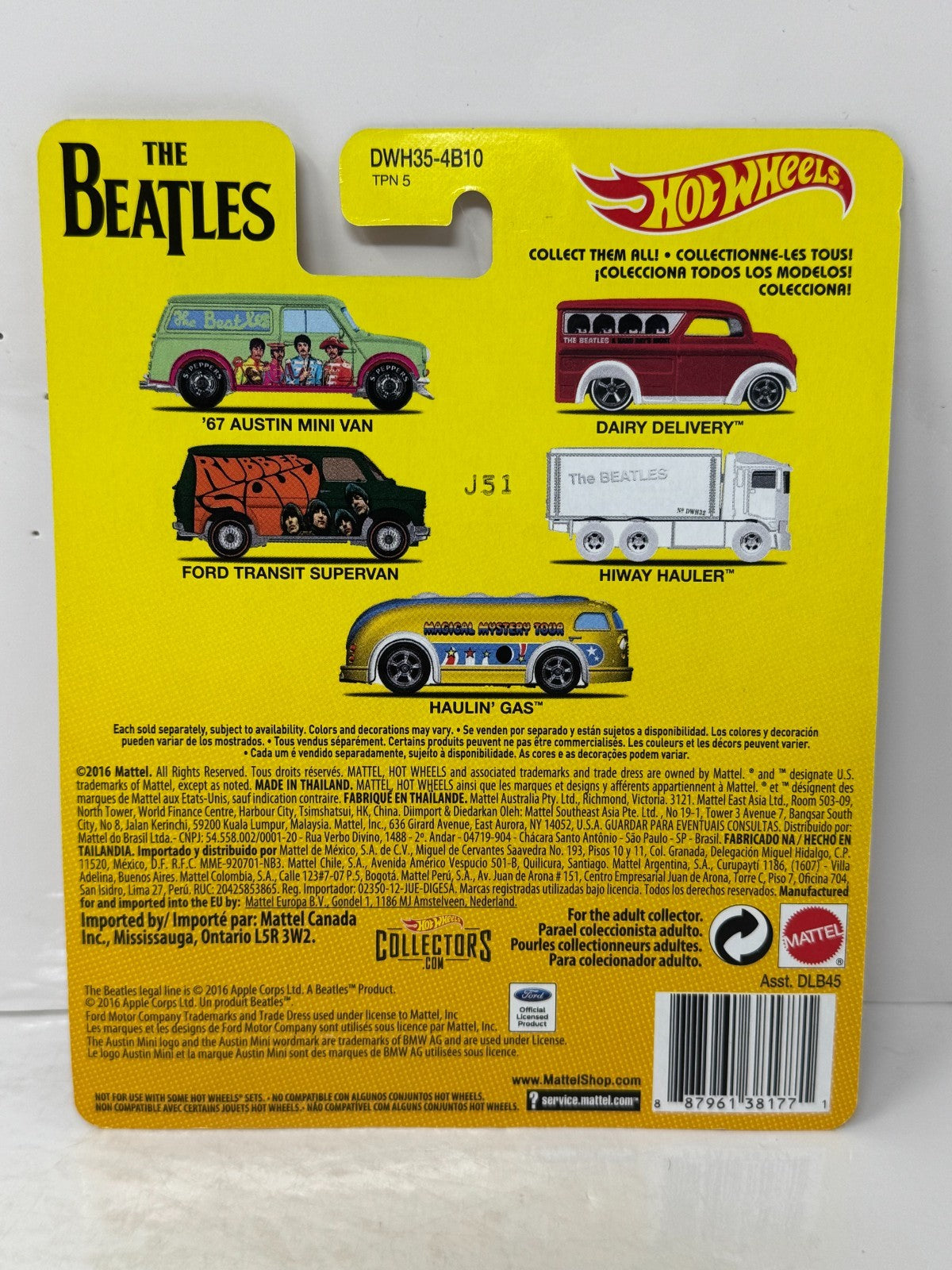 Hot Wheels The Beatles Haulin' Gas Real Riders 1:64 Diecast