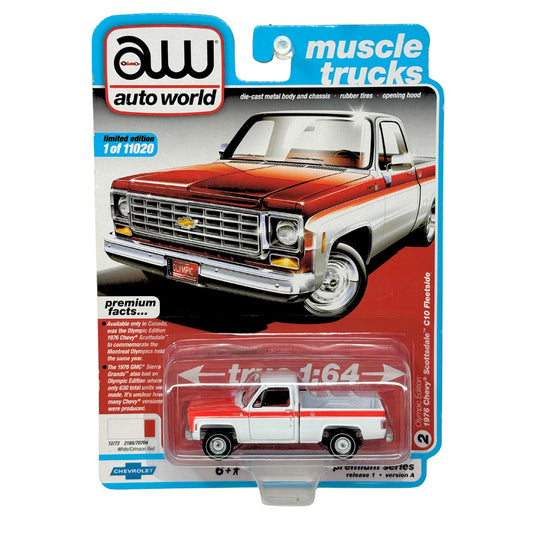 Auto World Muscle Trucks 1976 Chevy Scottsdale C10 Fleetside 1:64 Diecast