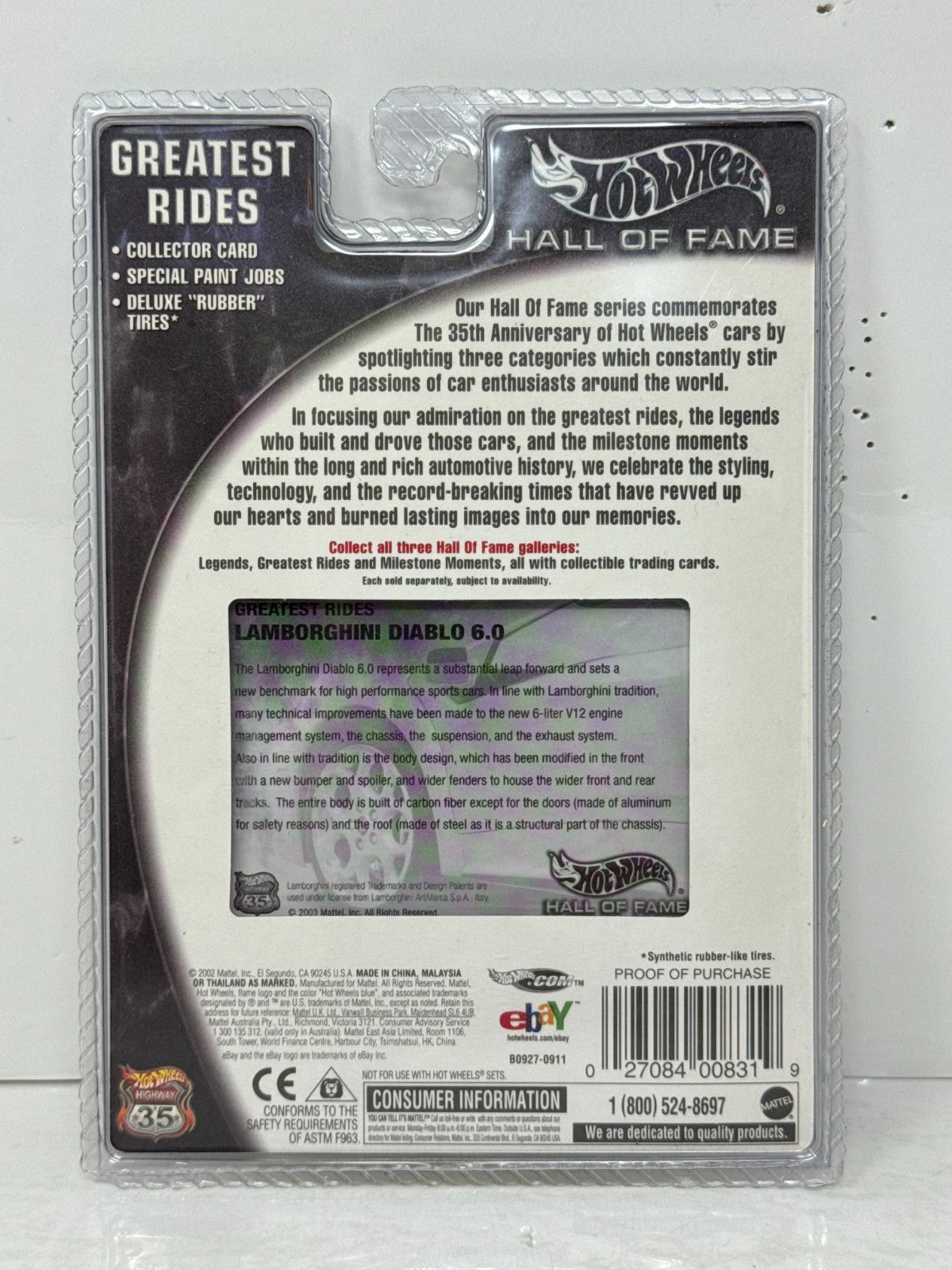 Hot Wheels Hall of Fame Lamborghini Diablo 6.0 Greatest Rides 1:64 Diecast