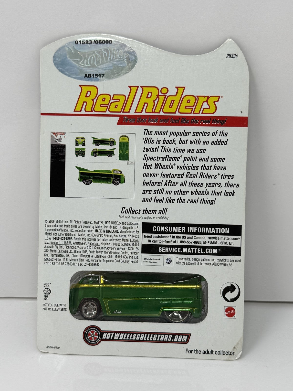 Hot Wheels Real Riders Series 9 Volkswagen Drag Truck 1:64 Diecast Green