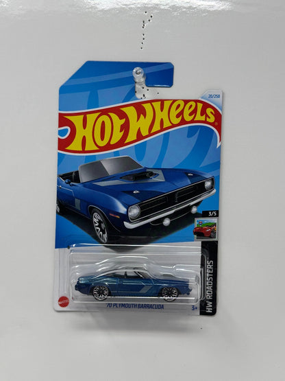 Hot Wheels Roadsters 1970 Plymouth Barracuda Convertible 1:64 Diecast Blue