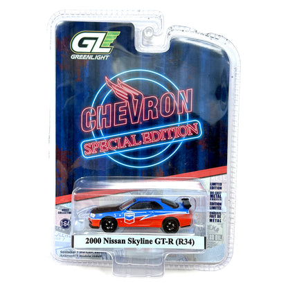 Greenlight Chevron Special Edition 2000 Nissan Skyline GT-R R34 1:64 Diecast