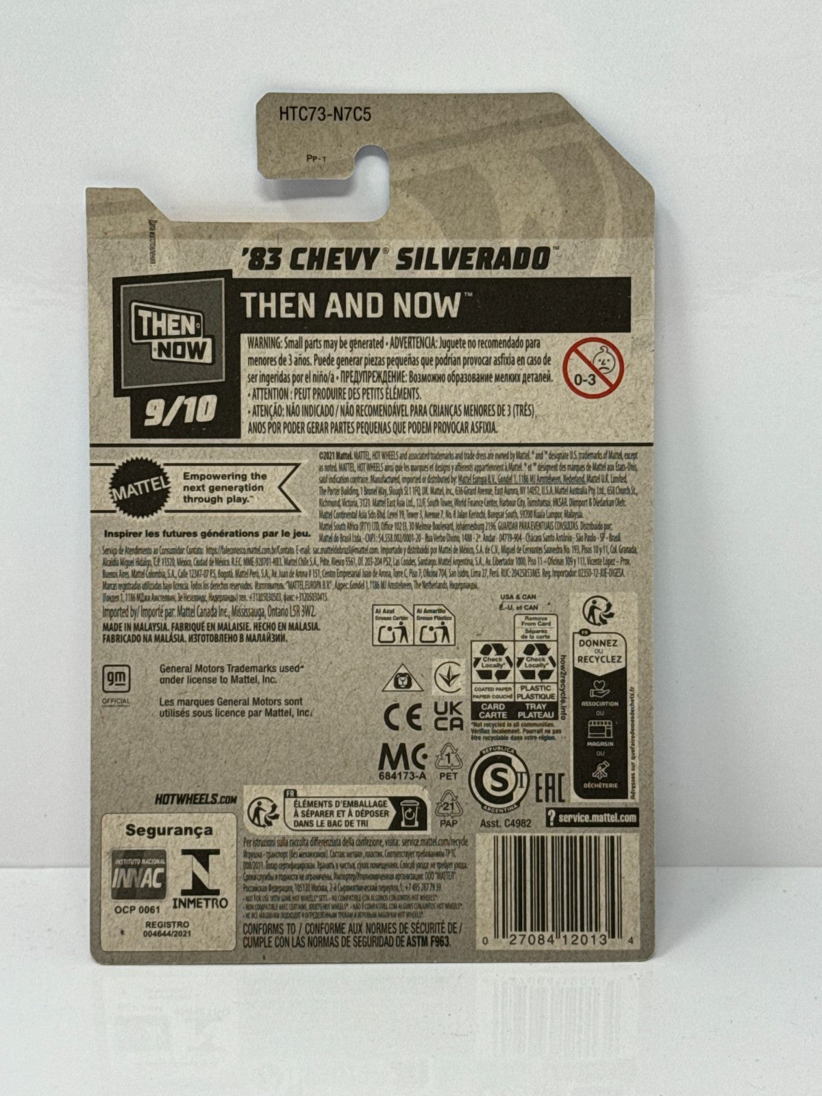 Hot Wheels Then and Now 1983 Chevy Silverado Blue Stripe 1:64 Diecast