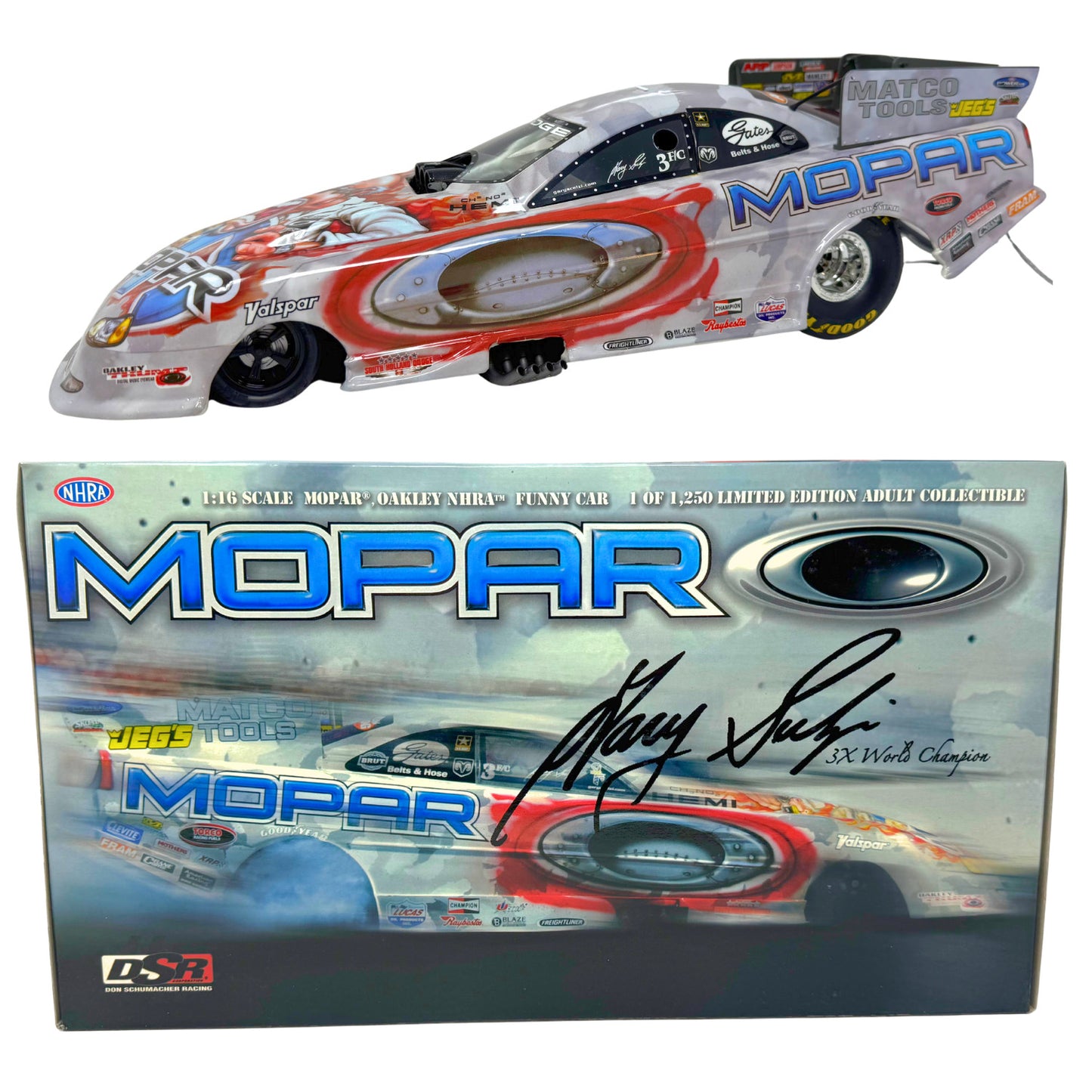 Milestone Gary Scelzi NHRA Mopar Oakley Dodge Stratus Funny Car 1:16 Scale