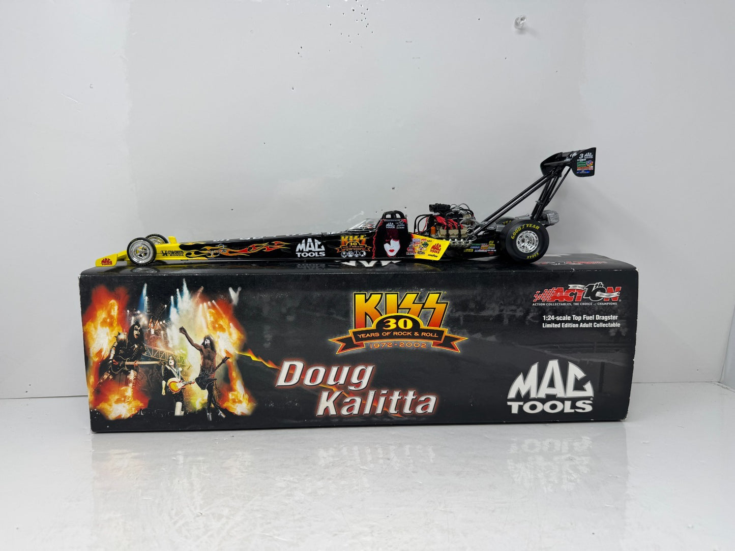 Action NHRA Doug Kalitta Kiss 30th Anniversary Top Fuel Dragster 1:24 Diecast