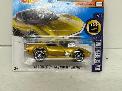 Hot Wheels Nightburnerz 1968 Corvette Gas Monkey Garage 1:64 Diecast BASE ERROR