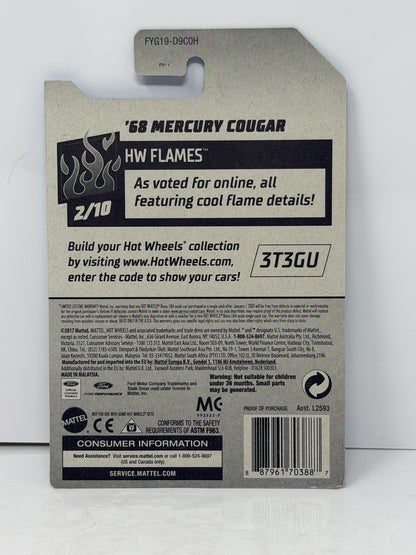 Hot Wheels Super Treasure Hunt 1968 Mercury Cougar HW Flames 1:64 Diecast STH
