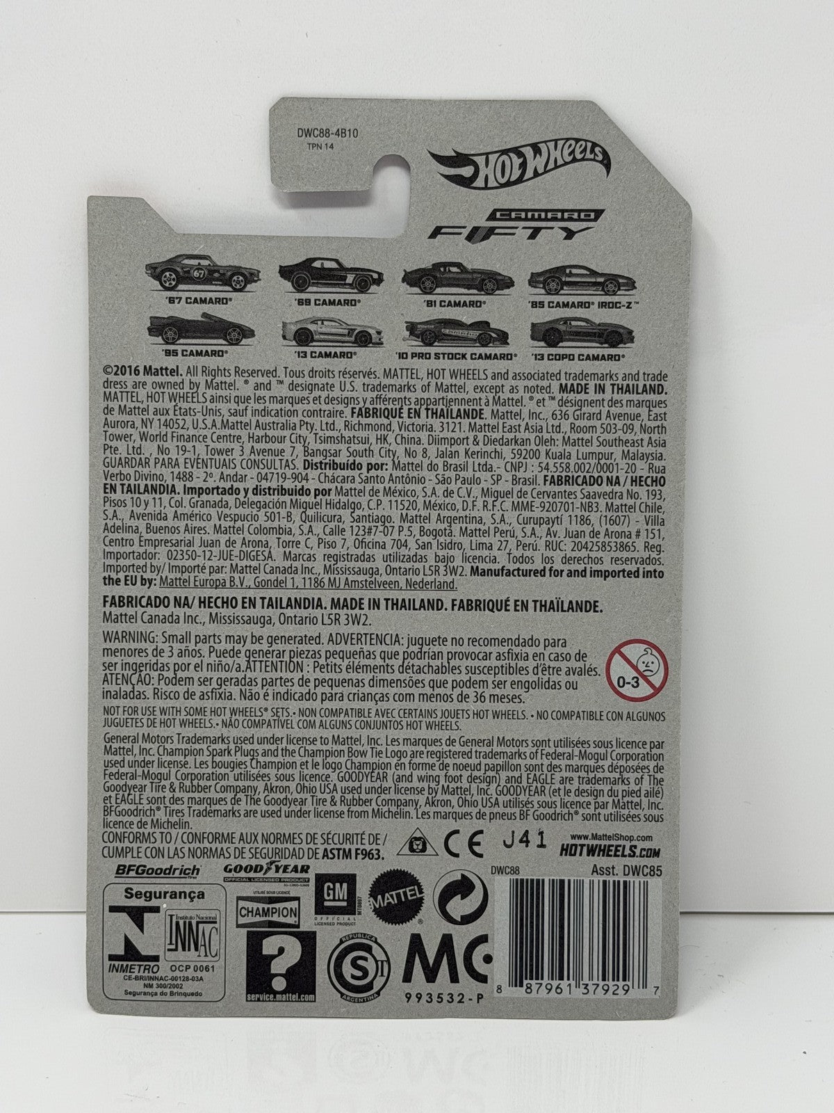 Hot Wheels Camaro Fifty 1985 Chevrolet Camaro IROC-Z 1:64 Diecast Silver