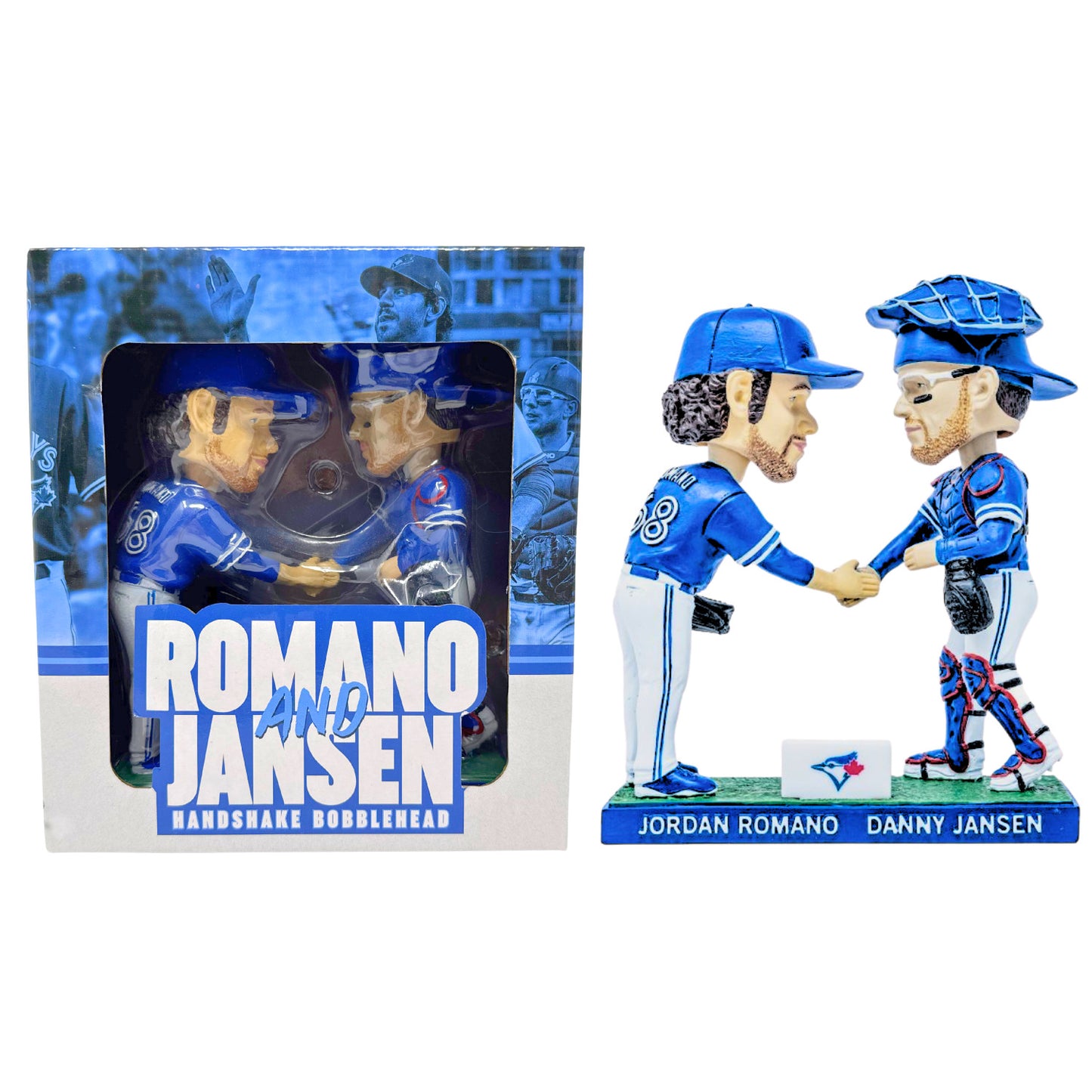 BDA Sports Toronto Blue Jays Jordan Romano & Danny Jansen Handshake Bobblehead