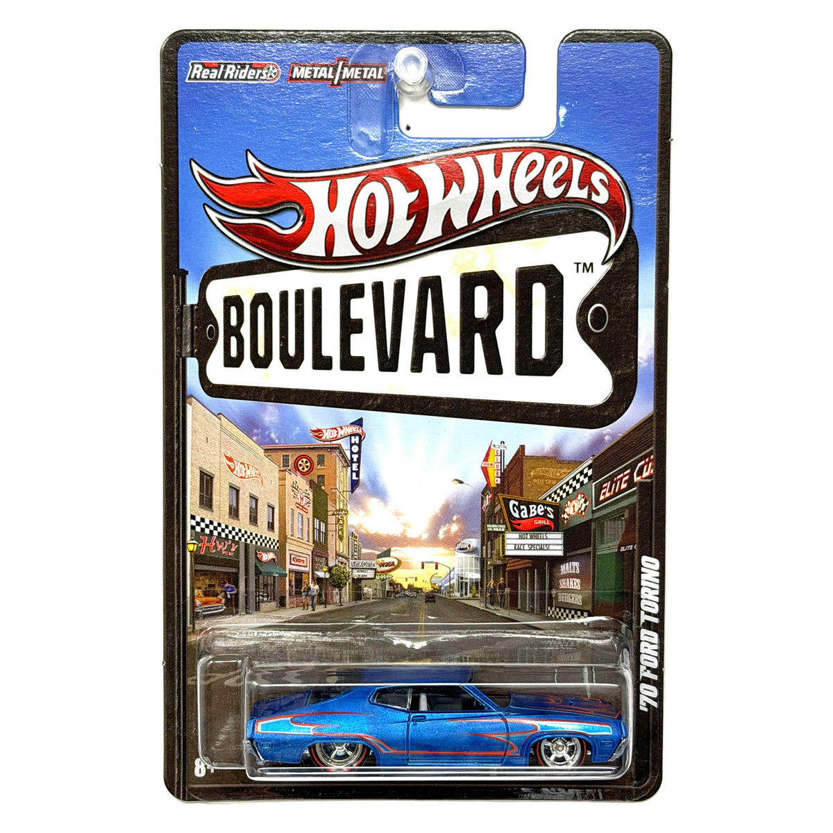 Hot Wheels Boulevard 1970 Ford Torino 1:64 Diecast Real Riders